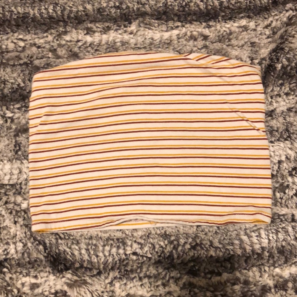 stripped tube top. lightly worn. good condition